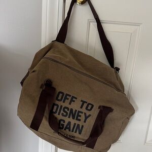 Brown Disney Canvas Travel Bag